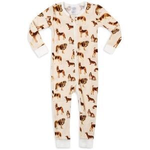 Milkbarn | Organic Zipper Pajama Natural Dog